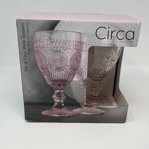 Circa Collection Blush Pink 100z Wine Glasses Set of Four